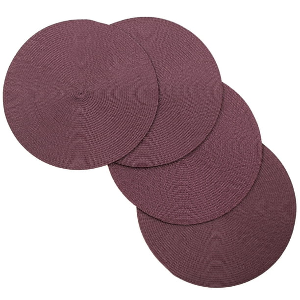 Vienna Woven Spiral Table Placemats 15 Inches Round Set Of 4 Non Slip Dining Kitchen Table Mats Purple Walmart Com Walmart Com
