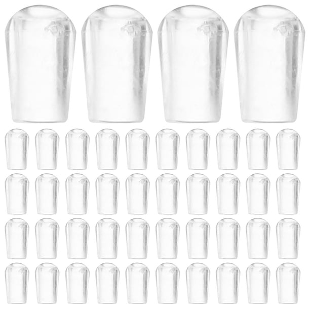 50 cubiertas de PVC para tubos de metal, rejillas de alambre, puntas de goma, funda de goma de PVC para puntas de estante, tapas de tornillos, tapas de extremo de goma negras para ganchos
