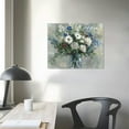 thumbnail image 4 of JRXY Flower Painting Canvas Wall Art: Abstract Floral in Vase Picture Gold Foils Vintage White Rose Print Blossom Bouquet Artwork Decor for Bedroom Living Room Office 20x16in, 4 of 5