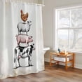 thumbnail image 4 of Farm Animals Shower Curtain, Cow Pig Chickens Country White Brown Distressed Waterproof Shower Curtain Set with 12 Hooks Lightweight Bath Curtains Fabric Bathroom Decor 72x72 Inches, 4 of 9