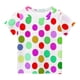 thumbnail image 4 of Manga Corta Crop Top para Niños Grandes con Juguetón Colorido Polka Impresión, Tela Suave Transpirable, Cuello de Tripulación Clásico, Costura Reforzada, Disponible en Tamaños de Niños Grandes, 4 of 5