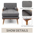 thumbnail image 3 of Mid-Century Modern Upholstered Fabric Arm Chaise In Expectation Gray For A Chic Home Office, 3 of 5