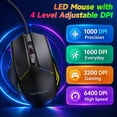 thumbnail image 4 of Gaming Keyboard and Mouse Combo, RGB Backlit Wired Keyboard with Full-Size, Quiet Typing, Anti-Ghosting, PC Keyboard Mouse Set 6400 DPI for Windows Laptop (Black), 4 of 9