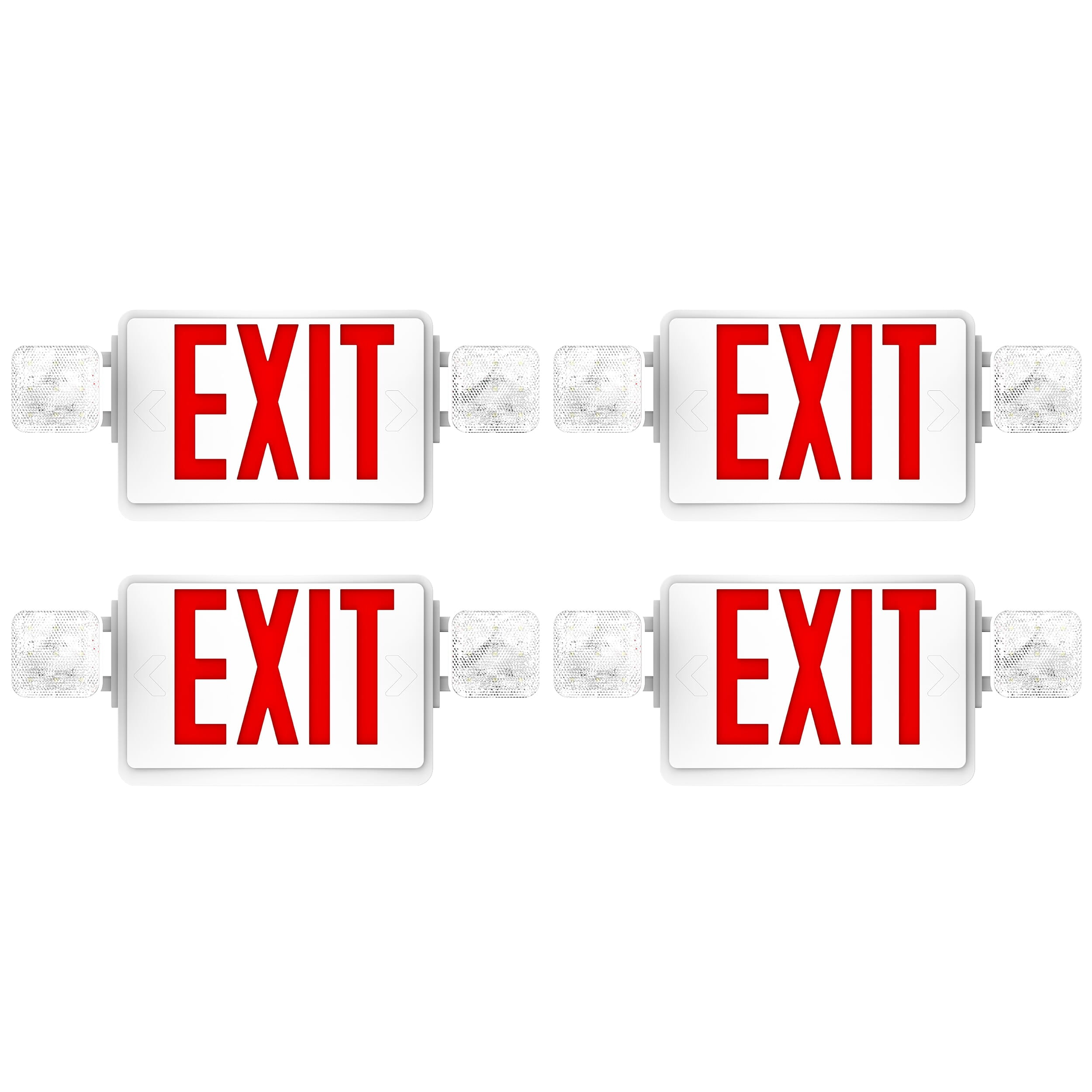 Sunco Lighting 4 Pack Double Sided LED Emergency EXIT Sign, Two LED
