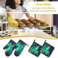 thumbnail image 5 of Naloa Northern Lights 2 Oven Mitts and Pot Holders 4 pcs Set, Cooking Baking Grilling Kitchen Oven Glove for Cooking, 5 of 6