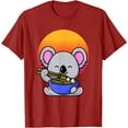thumbnail image 5 of Cute Koala Mascot Eating Japanese Ramen Noodle Retro Sunset T-Shirt, 5 of 10