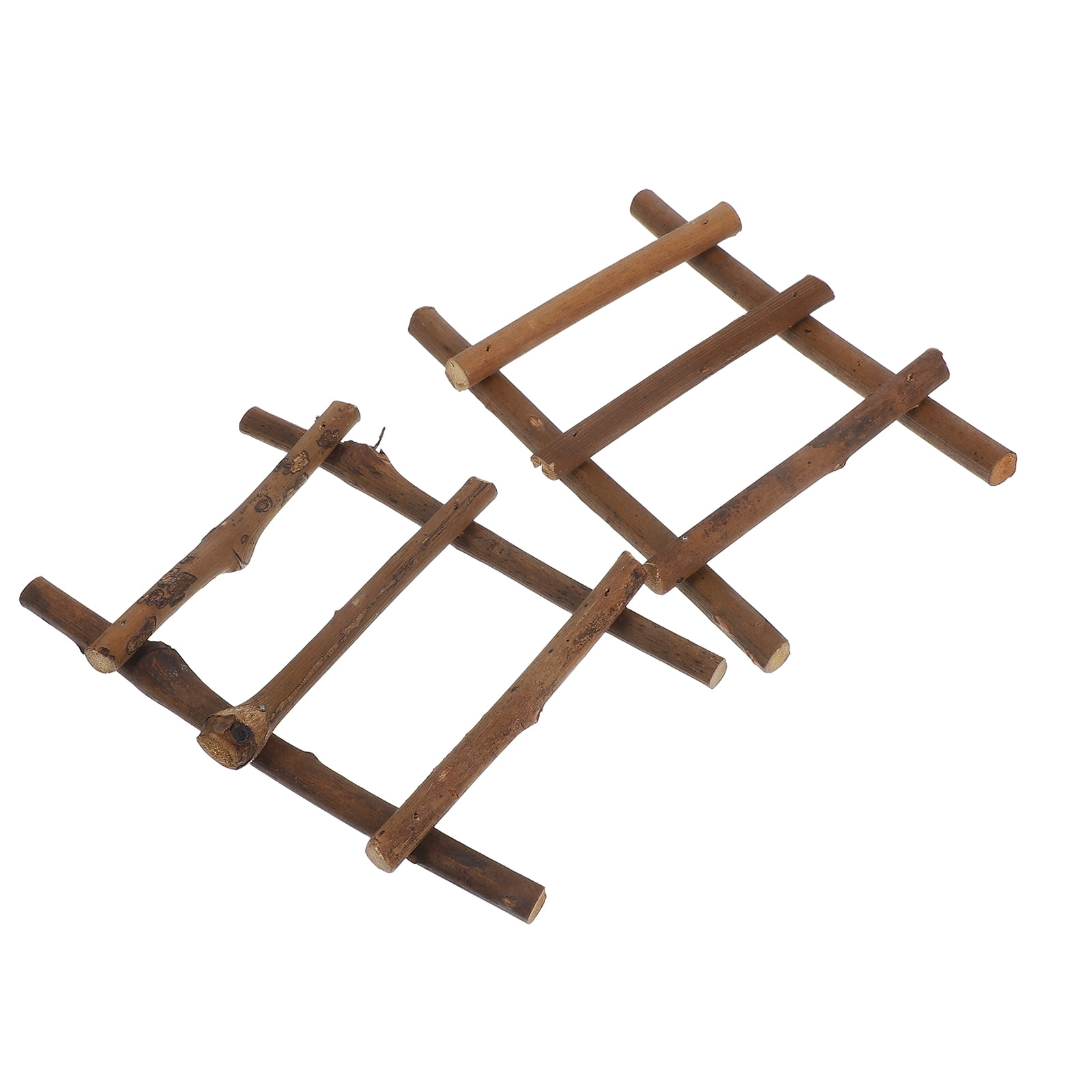 LOLIPPYY 2Pack Rattan Ladder for Garden Enthusiasts and Aesthetic Style 14.5x10x0.6in
