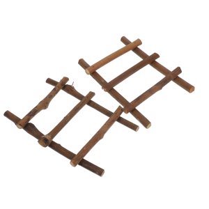 LOLIPPYY 2Pack Rattan Ladder for Garden Enthusiasts and Aesthetic Style 14.5x10x0.6in