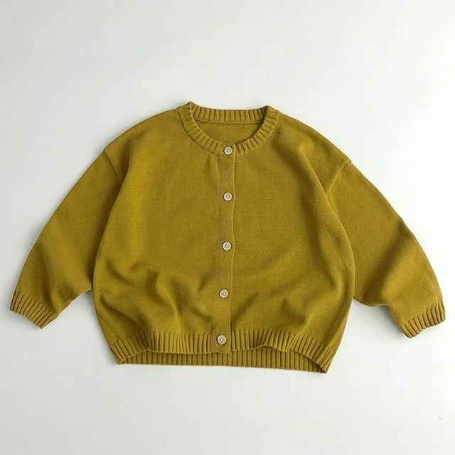 Cowsor Cardigans Unisexes Garçons Filles Chandail Col en V Manches Longues Uniformes Scolaires Boutons Hauts Tricotés