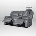 thumbnail image 3 of Ellesophas 2-Seat PU Leather Manual Living Room Loveseat Adult with Footrest, Storage Console & 2 Cup Holders, Perfect for Living Room & Home Theater, Gray, 3 of 7
