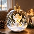 thumbnail image 4 of Qwtwty Glowing Christmas Ornaments Christmas Tree Hanging Decoration, Light-Up Clear Christmas Themed Hanging Ball Decoration with Warm LED Light, 4 of 7