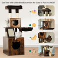 thumbnail image 3 of Árbol para gatos YITAHOME con caja de arena, color marrón, 3 of 7