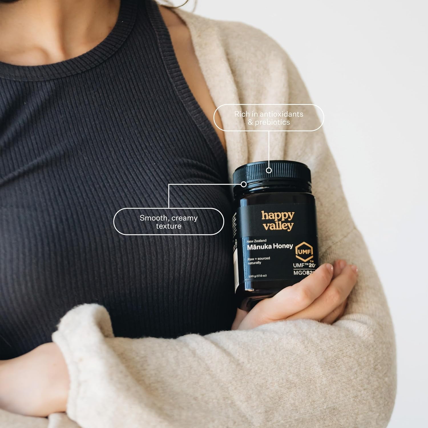 Happy Valley Manuka Honey - UMF 20+ (8.8oz, 250g) - Certified Raw New Zealand Mānuka - UMF 20+, MGO 850+