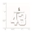 thumbnail image 5 of 925 Sterling Silver Large Polished Number 43 Charm Pendant, 5 of 5