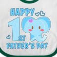 thumbnail image 4 of Inktastic Happy 1st Fathers Day with Elephant Girls Baby Bib, 4 of 4
