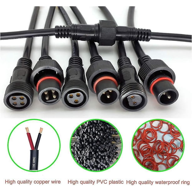 Extiende Tu Luz Solar: Cable Impermeable IP65 5m 2 Pines 16 AWG Para Focos Y Luces LED Jardín