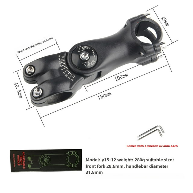 Mountain Bike Handlebar Stem Riser - Aluminum Alloy Adjustable Height Short Design, Lightweight & Durable, Easy Installation for Trail/City Riding, 31.8*100mm, with Bubble Bag and Installation Tools