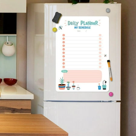 

GLFILL Colour Magnetic Fridge Big Weekly Meal Planner Drywipe A4 White Notice Board Pen
