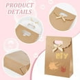 thumbnail image 5 of 12 pc Rectangle Paper Gift Bags Ribbon Bowknot Decorated Candy Tote for Birthday Wedding Silver 14.5x6x21cm, 5 of 6