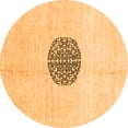 thumbnail image 1 of Ahgly Company Indoor Round Abstract Orange Modern Area Rugs, 4' Round, 1 of 4