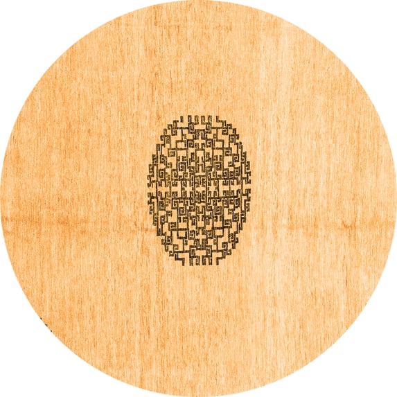 Ahgly Company Indoor Round Abstract Orange Modern Area Rugs, 4' Round