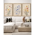 thumbnail image 4 of Drsoum Flower Wall Decor 11x14in3pcs Natural Framed Colorful Botanical Pictures Art Bathroom Home Office, 4 of 6