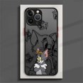 thumbnail image 3 of T-tom y j-jerry funda de teléfono mate de dibujos animados para iPhone 15 14 11 Pro Max 13 12 Mini XR X SE 7 8 6 6S Plus, cubierta translúcida, 3 of 5