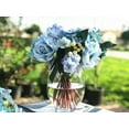 thumbnail image 3 of Enova Home Artificial Rose and Mixed Silk Flowers Arrangement in Clear Glass Vase with Faux Water (Blue), 3 of 4