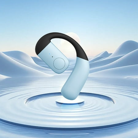 Hwuxmo Business Bluetooth Headphones Single Ear OWS Open Ultra-long Battery Life Intelligent Noise Reduction Blue
