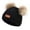 Black, variant on Kids Winter Beanie Hat Warm Knit Thick Ski Cap With PomPom For Girls Boys