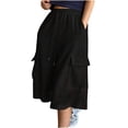 thumbnail image 5 of Inleife Women's Loose Fit Cargo Capri Pants Stretch Wide Leg Casual Cropped Trousers with Pockets, 5 of 5