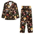 thumbnail image 2 of DISNIMO Butterfly Mushroom Print Women Pajama Sets Long Sleeve Sleepwear with Long Pants 2 Piece Lounge Set with Pockets Button Down Loungewear Nightwear, XS, 2 of 7