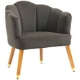 thumbnail image 1 of HOMCOM Modern Accent Chair Upholstered Velvet Armchair with Arms Wood Legs, 1 of 10