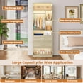 thumbnail image 5 of Homieasy Freestanding 24" Closet System with 2 Wood Drawers, 2FT Small Closet Organizer System with 6 Shelves & Hanging Rod, Walk-in Closet Systems for Small Closets, White Oak, 5 of 10