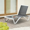 thumbnail image 2 of Outsunny Outdoor Chaise Lounge Chair, Patio Aluminum Tanning Chair with 5-Level Adjustable Back, Portable Wheels, Breathable Mesh Fabric, for Pool, Deck,  Garden, Blue, 2 of 10