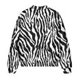 thumbnail image 5 of COEQINE Women's Short Bomber Jacket Zip Up Loose Fit Animal Zebra Stripes Short Jackets Loose Fit Stand Collar Cropped Coats 2025 Fall Fashion Varsity Shacket Y2k Tops, 4X-Large, Zebra Print, 5 of 7