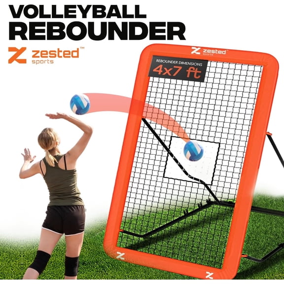 7x4 FT Multi-Sport Rebounder Net – Adjustable Training Net for Volleyball, Lacrosse, Soccer & Baseball – Heavy-Duty Steel Frame, High-Tension Net & Carry Bag for Indoor/Outdoor Practice