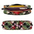 thumbnail image 2 of Fotbe Watercolor Tropical Flowers Estuche para Lápices de Cuero con Estampado, Estuche con Cremallera Resistente, Organizador Compacto y Elegante para Papelería, 2 of 7