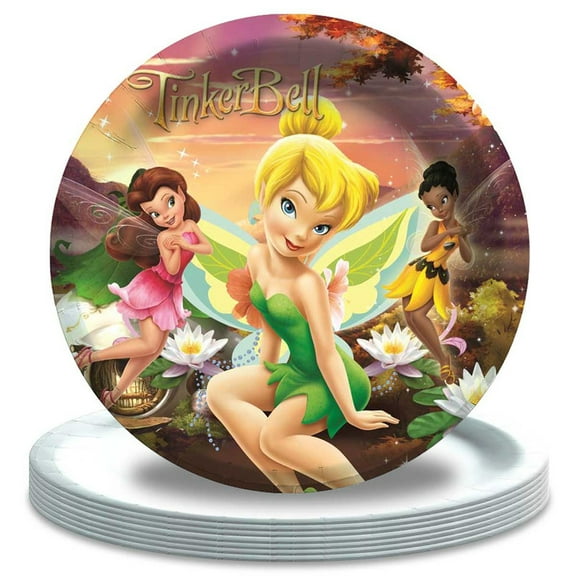 Tinkerbell Paper Plates Birthday Decorations Party Supplies Tableware Disposable Dinnerware