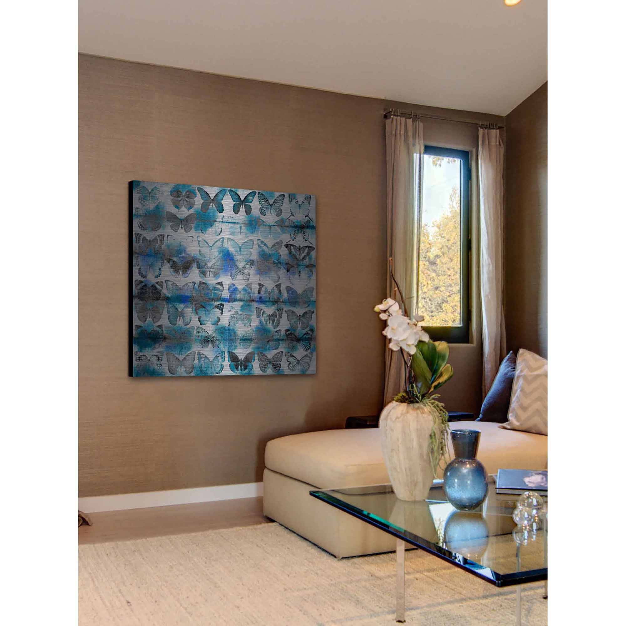 Parvez Taj Powder Blue Wings Art Print on Brushed Aluminum