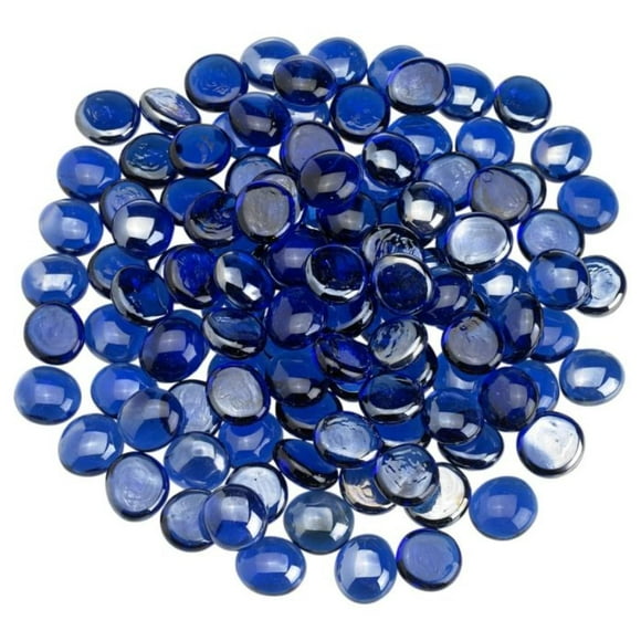American Fireglass Perles de Verre à Lustre, 1/2 pour Cheminée, Foyer Ou Bol pour Feux au Gaz Naturel Ou Propane Verre Trempé Sûr pour Extérieur & Intérieur Bleu Royal, Sac de 10lb