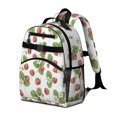 thumbnail image 2 of Strawberry and Leaf White Pattern Cute School Backpack Bag for School with Padded Back and Adjustable Shoulder Straps 15.25"x11.5"x5.25", 2 of 5
