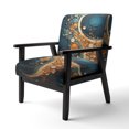 thumbnail image 3 of Designart « Gold Teal Abstract VORTEXs II » Fauteuil d'Appoint Rembourré à Motif Abstrait Doré - Fauteuil Moderne pour Chambre, 3 of 7