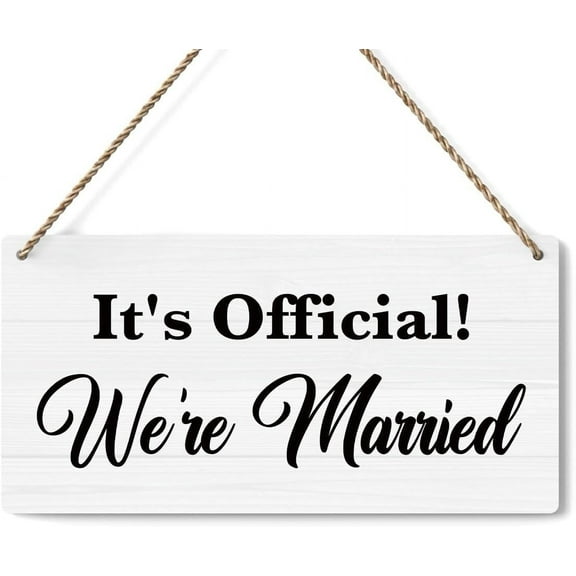 Wood Sign 5x10 Inch Rustic Wedding Sign It'S Official We'Re Married Wedding Decor Wedding Stuff Engagement Wedding Party Decorations Engagement Wedding Photo Props Sign Wooden Sign Gift For Women Men