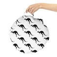thumbnail image 2 of Aboriginal Round Floor Cushion with Handle, Monochromatic Pattern with Silhouette Style Kangaroo Animal Print, Pillow for Living Room & Dorms, 18" Round, Charcoal Grey and White, by Ambesonne, 2 of 4