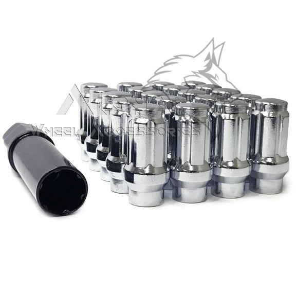 20 Chrome 12x1.25 ET Extended Thread Spline Lug Nuts For Nissan Infiniti Subaru   Key