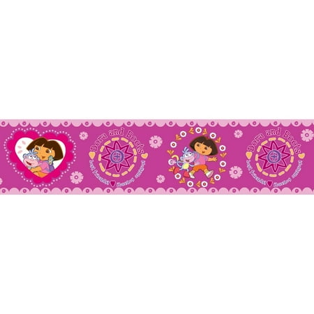 Blue Mountain Wallcoverings NS026442 Dora the Explorer Self-Stick Wall Border