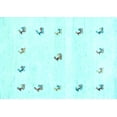 thumbnail image 1 of Ahgly Company Indoor Rectangle Solid Light Blue Modern Area Rugs, 7' x 10', 1 of 4