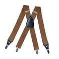 thumbnail image 2 of Suspenders for Men 4 Clips Elastic Straps 1.38 Inches Wide Solid Color Adjustable Heavy Duty Pants Brace Adult for Work Womens Camel, 2 of 7
