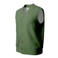 thumbnail image 5 of Mens V Neck Knitted Sweater Vest Sleeveless Button Down Cardigan Classic Business Casual Gilet Spring Fall Green XXXXL, 5 of 8